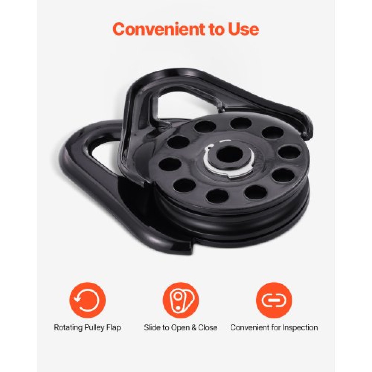 VEVOR 14,5 Ton Snatch Block για ανάκτηση βαρούλκου, Heavy Duty 32.000 lbs Strength Break, Work with 3/8 inch Rope, Compact Offroad Recovery εξάρτημα για ρυμούλκηση και ανάκτηση σε φορτηγό, τρακτέρ, ATV & UTV