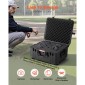 Αδιάβροχη σκληρή θήκη VEVOR 3.5 Cu.ft, αδιάβροχη σκληρή θήκη με τροχούς και αναδιπλούμενη λαβή έλξης, αδιάβροχη προστατευτική θήκη IP67 με κλιπ, τρύπες για λουκέτο και εισαγόμενο αφρό, μαύρη (μεγάλη)