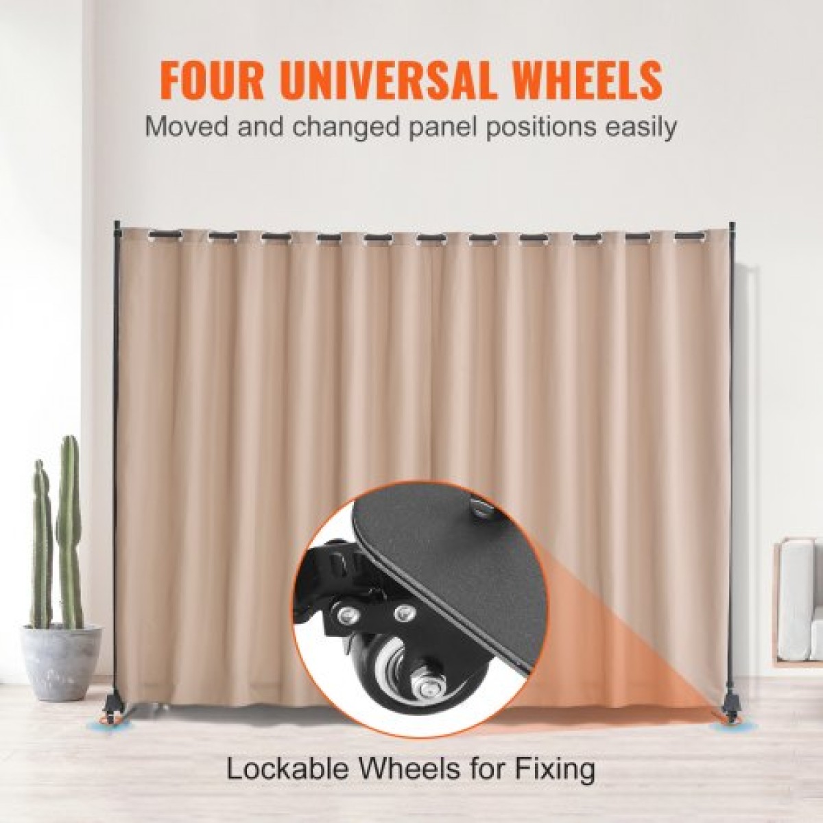 VEVOR Room Divider, Φορητό Panel Divider Room with Wheels Divider Stand, Freestanding Room Divider Οθόνη Privacy για Γραφείο, Υπνοδωμάτιο, Τραπεζαρία, Μελέτη, Καφέ