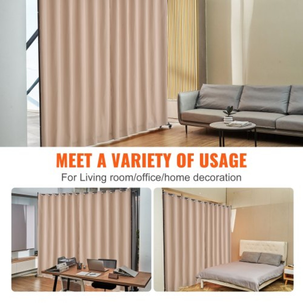 VEVOR Room Divider, Φορητό Panel Divider Room with Wheels Divider Stand, Freestanding Room Divider Οθόνη Privacy για Γραφείο, Υπνοδωμάτιο, Τραπεζαρία, Μελέτη, Καφέ