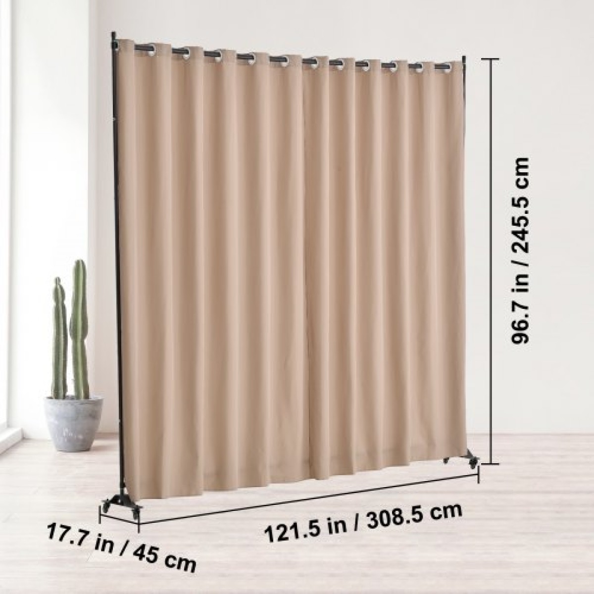 VEVOR Room Divider, Φορητό Panel Divider Room with Wheels Divider Stand, Freestanding Room Divider Οθόνη Privacy για Γραφείο, Υπνοδωμάτιο, Τραπεζαρία, Μελέτη, Καφέ