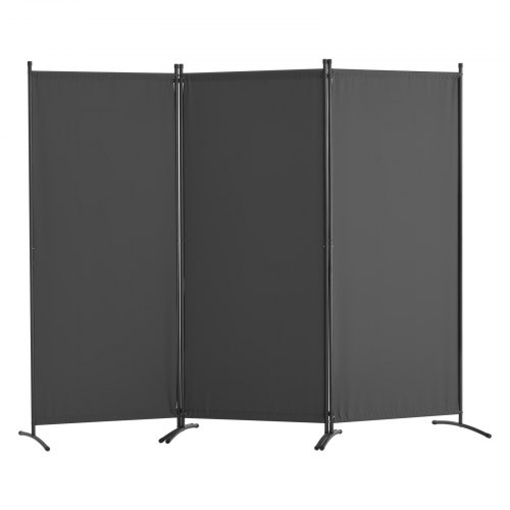 VEVOR Room Divider 3-Panel Folding Privacy Screen Fabric Partition Office Gray