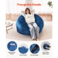 Καρέκλα VEVOR Bean Bag, στρογγυλή καρέκλα BeanBag με αφαιρούμενο και πλενόμενο κάλυμμα για ενήλικες, ολλανδικό βελούδο & αφρό υψηλής πυκνότητας με γέμιση για ενήλικες Bean bag με λαβή και πλαϊνή τσέπη για σαλόνι, υπνοδωμάτιο, μπλε