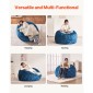 Καρέκλα VEVOR Bean Bag, στρογγυλή καρέκλα BeanBag με αφαιρούμενο και πλενόμενο κάλυμμα για ενήλικες, ολλανδικό βελούδο & αφρό υψηλής πυκνότητας με γέμιση για ενήλικες Bean bag με λαβή και πλαϊνή τσέπη για σαλόνι, υπνοδωμάτιο, μπλε