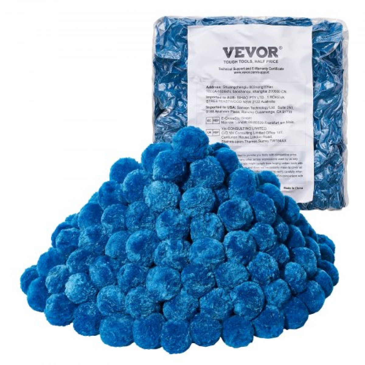 VEVOR Μπάλες φίλτρου πισίνας για φίλτρο άμμου, 1,4 kg/3,1 λίβρες, Μπάλες φίλτρου Αντικατάσταση φίλτρου άμμου πισίνας, επαναχρησιμοποιήσιμο μπλε πολυεστερικό μέσο φίλτρου με τσάντα πλύσης, για δεξαμενή ενυδρείου πισίνας πάνω από την πισίνα