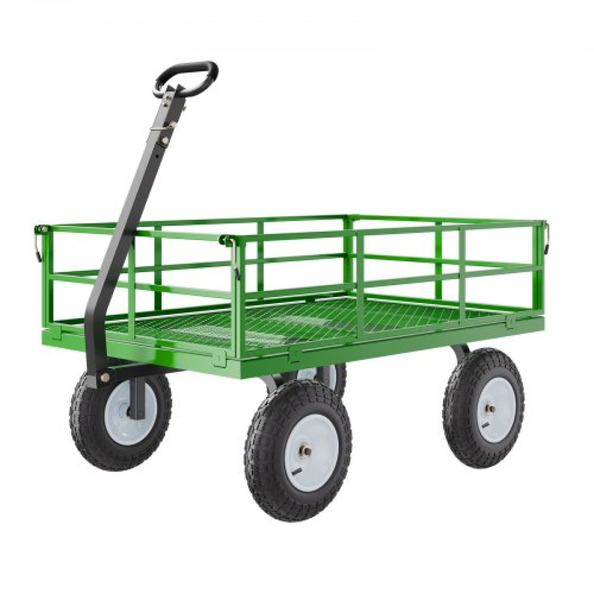 VEVOR 1200 Lbs Steel Garden Cart, Heavy Duty Pullable Garden Wagon Yard Cart, 2 in 1 Outdoor Metal Utility Wagon Yard Trailer με ελαστικά παντός εδάφους 13", αφαιρούμενες πλευρές από πλέγμα και περιστρεφόμενη λαβή 180°