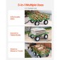 VEVOR 1200 Lbs Steel Garden Cart, Heavy Duty Pullable Garden Wagon Yard Cart, 2 in 1 Outdoor Metal Utility Wagon Yard Trailer με ελαστικά παντός εδάφους 13", αφαιρούμενες πλευρές από πλέγμα και περιστρεφόμενη λαβή 180°