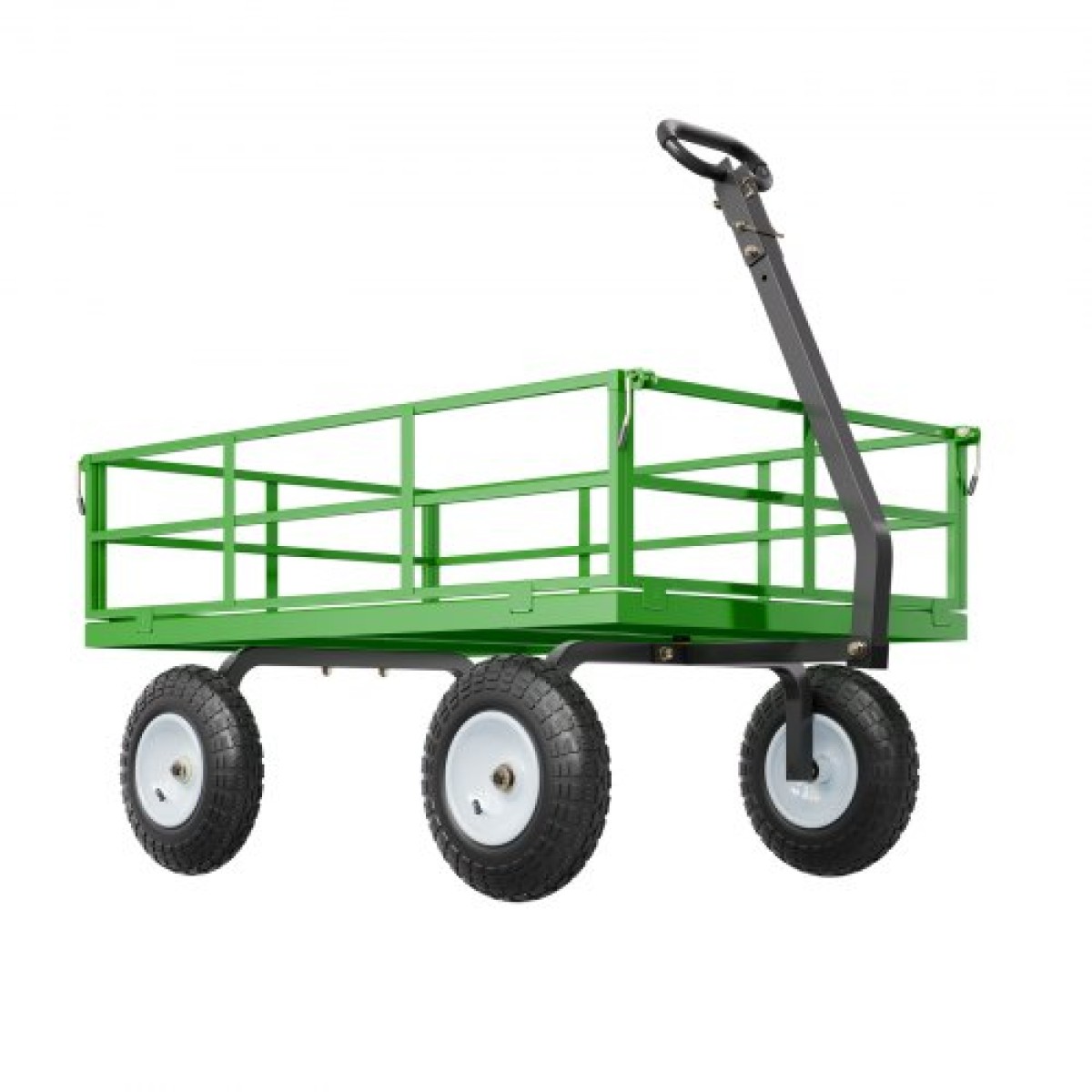 VEVOR 1200 Lbs Steel Garden Cart, Heavy Duty Pullable Garden Wagon Yard Cart, 2 in 1 Outdoor Metal Utility Wagon Yard Trailer με ελαστικά παντός εδάφους 13", αφαιρούμενες πλευρές από πλέγμα και περιστρεφόμενη λαβή 180°