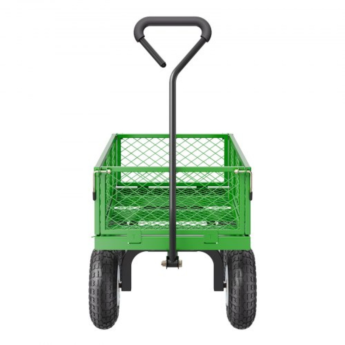 VEVOR 680 Lbs Steel Garden Cart on Wheels, Heavy Duty Garden Wagon Cart Pullable, Metal Outdoor Utility Yard Wagon Carts με ελαστικά 10", Mesh αφαιρούμενα πλαϊνά και περιστρεφόμενη λαβή 180°