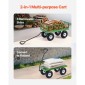 VEVOR 680 Lbs Steel Garden Cart on Wheels, Heavy Duty Garden Wagon Cart Pullable, Metal Outdoor Utility Yard Wagon Carts με ελαστικά 10", Mesh αφαιρούμενα πλαϊνά και περιστρεφόμενη λαβή 180°