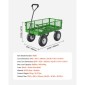VEVOR 680 Lbs Steel Garden Cart on Wheels, Heavy Duty Garden Wagon Cart Pullable, Metal Outdoor Utility Yard Wagon Carts με ελαστικά 10", Mesh αφαιρούμενα πλαϊνά και περιστρεφόμενη λαβή 180°
