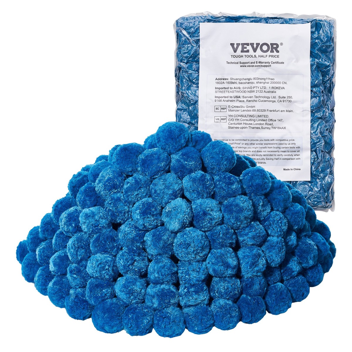 VEVOR Μπάλες φίλτρου πισίνας για φίλτρο άμμου, 1,8 kg/4 λίβρες, Μπάλες φίλτρου Αντικατάσταση φίλτρου άμμου πισίνας, επαναχρησιμοποιήσιμο μπλε πολυεστερικό μέσο φίλτρου με τσάντα πλύσης, για δεξαμενή ενυδρείου πισίνας πάνω από την πισίνα