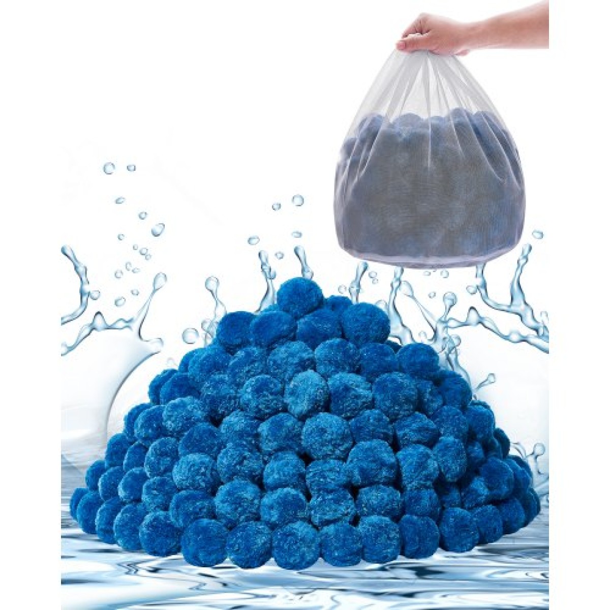 VEVOR Μπάλες φίλτρου πισίνας για φίλτρο άμμου, 1,8 kg/4 λίβρες, Μπάλες φίλτρου Αντικατάσταση φίλτρου άμμου πισίνας, επαναχρησιμοποιήσιμο μπλε πολυεστερικό μέσο φίλτρου με τσάντα πλύσης, για δεξαμενή ενυδρείου πισίνας πάνω από την πισίνα