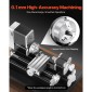 VEVOR Didactical Mini Metal Lathe Machine, 70 x 130 mm (2,76 x 5,12 in), 36W Power Μεταλλικός Τόρνος, 20.000 RPM Ταχύτητα, με τσοκ 3 σιαγόνων, χειροτροχός από κράμα αλουμινίου, για επεξεργασία εξαρτημάτων ακριβείας μαλακών μετάλλων ξύλου