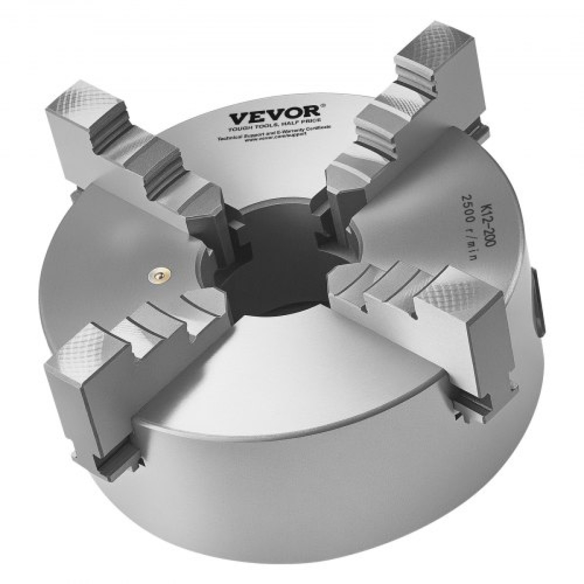 Τσοκ τόρνου VEVOR 4 σιαγόνων, 8 ιντσών (200 mm), τσοκ με αυτοκέντρο με πλάκα στήριξης με σπείρωμα 1 1/2 in-8, Εύρος σύσφιξης 0,16-7,87 ίντσες (4-200 mm) με βίδες με κλειδί T, υλικό HT300 για Ξύλο