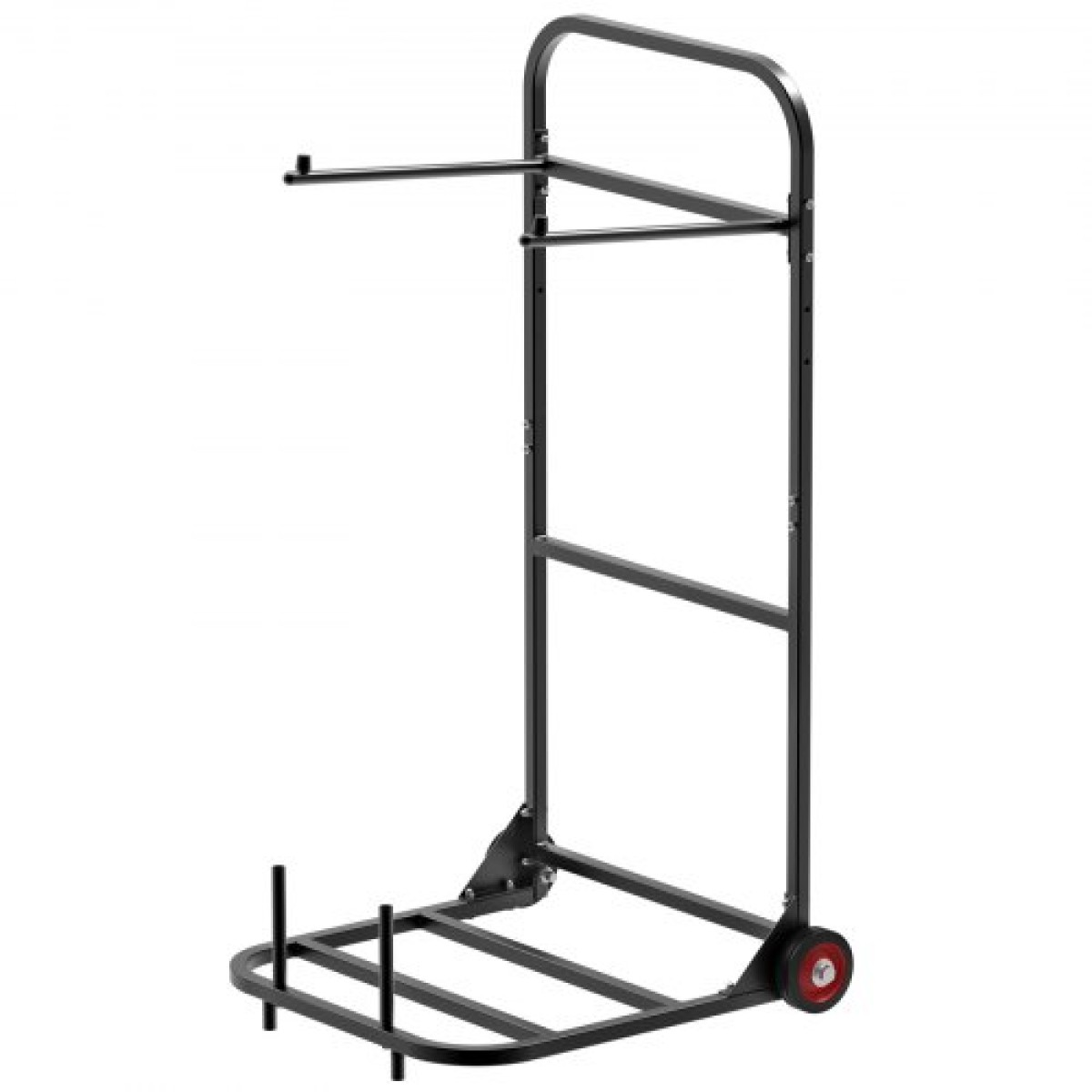 Πτυσσόμενη βάση καρέκλας VEVOR, χωρητικότητα 100 LBS, Καρέκλα βαρέως τύπου για κρεμαστές 10 καρέκλες, πολυλειτουργική μεταλλική καρέκλα αποθήκευσης κούκλα με ελαστικούς τροχούς, βάση καρέκλας τύπου Push, Μαύρο ματ