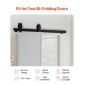 VEVOR Bi-folding Sliding Door Barn Hardware Track Kit, 36" Top Mount Track Kit, σύρεται ομαλά και αθόρυβα, βαρέως τύπου, εύκολο στην εγκατάσταση, κατάλληλο για δύο πόρτες ντουλαπιών 16" ντουλαπιών πλυντηρίου ρούχων (Δεν περιλαμβάνονται)