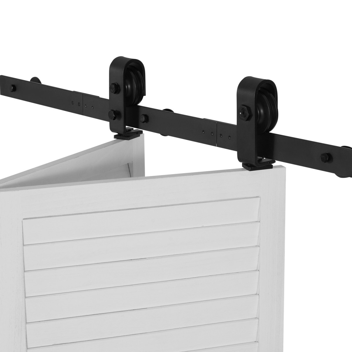 VEVOR Bi-folding Sliding Door Barn Hardware Track Kit, 36" Top Mount Track Kit, σύρεται ομαλά και αθόρυβα, βαρέως τύπου, εύκολο στην εγκατάσταση, κατάλληλο για δύο πόρτες ντουλαπιών 16" ντουλαπιών πλυντηρίου ρούχων (Δεν περιλαμβάνονται)