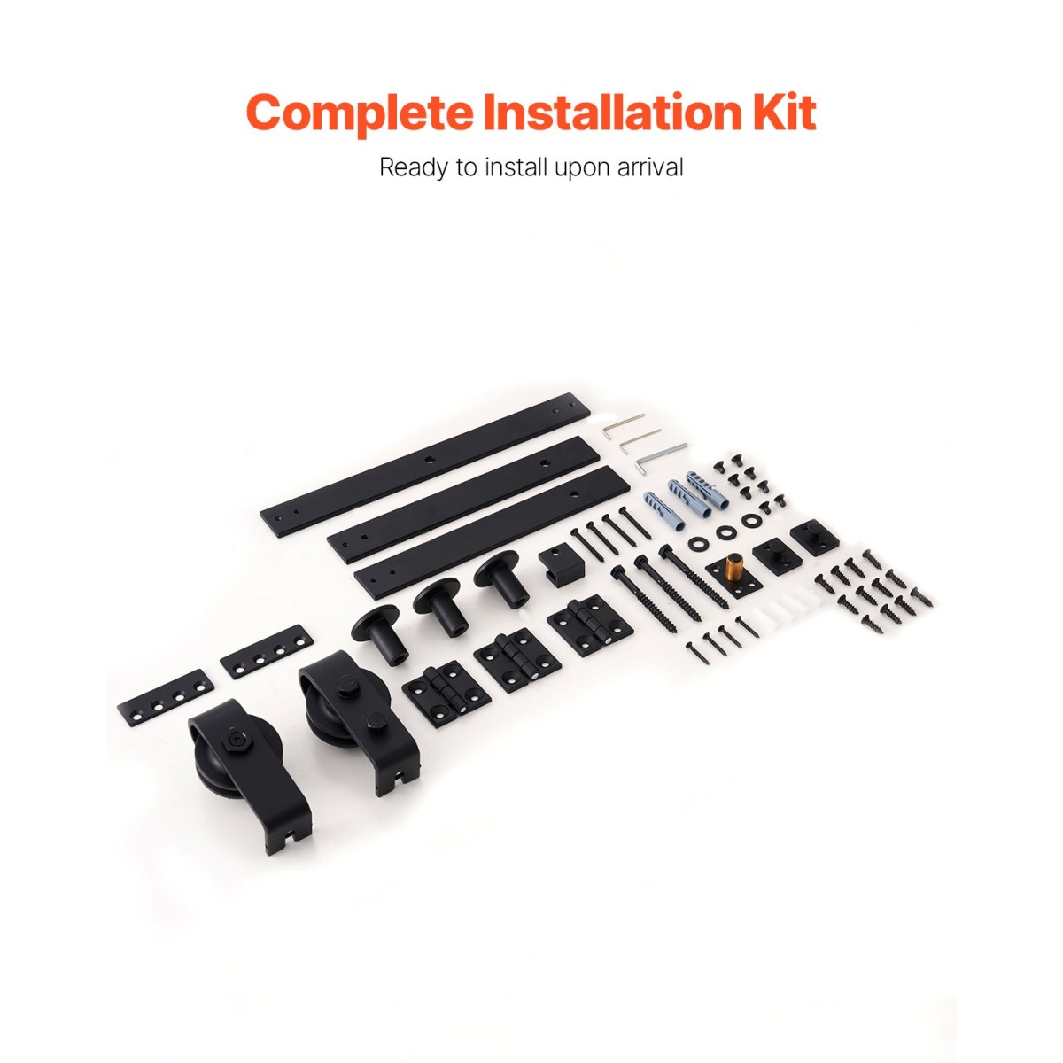 VEVOR Bi-folding Sliding Door Barn Hardware Track Kit, 36" Top Mount Track Kit, σύρεται ομαλά και αθόρυβα, βαρέως τύπου, εύκολο στην εγκατάσταση, κατάλληλο για δύο πόρτες ντουλαπιών 16" ντουλαπιών πλυντηρίου ρούχων (Δεν περιλαμβάνονται)