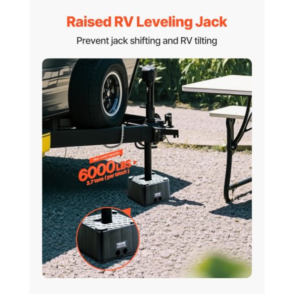 VEVOR Trailer Jack Block 6" High 6000 lbs RV Leveling Block Camper Accessories