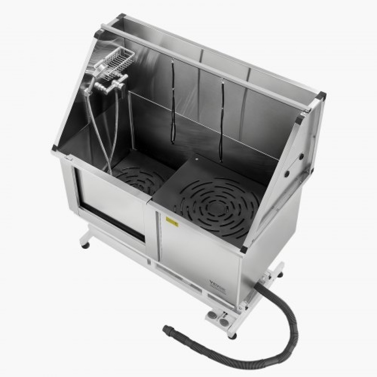 Σταθμός πλυσίματος σκύλων VEVOR Electric Lift, Επαγγελματική μπανιέρα περιποίησης κατοικίδιων από ανοξείδωτο ατσάλι 127 cm με σανίδα φίλτρου νερού PE, βρύση & νιπτήρας ντουζιέρας σκύλου για πολλά κατοικίδια (Αριστερή πόρτα)