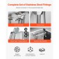 Σταθμός πλυσίματος σκύλων VEVOR Electric Lift, Επαγγελματική μπανιέρα περιποίησης κατοικίδιων από ανοξείδωτο ατσάλι 127 cm με σανίδα φίλτρου νερού PE, βρύση & νιπτήρας ντουζιέρας σκύλου για πολλά κατοικίδια (Αριστερή πόρτα)