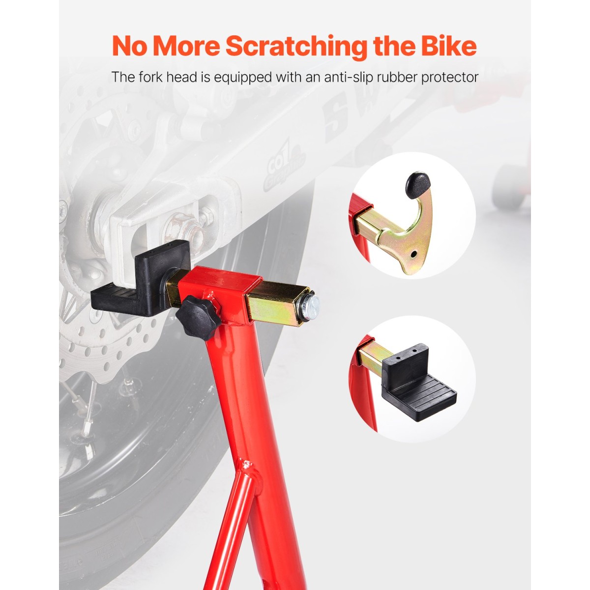 Βάση πίσω τροχού VEVOR μοτοσικλέτας, 850 LBS Load Capacity Heavy Duty Rear Wheel Stan with U + L Fork Swingarm Spool, Adjustabe Stand ανύψωσης μοτοσικλέτας, για Suzuki Yamaha Honda Kawasaki, κόκκινο