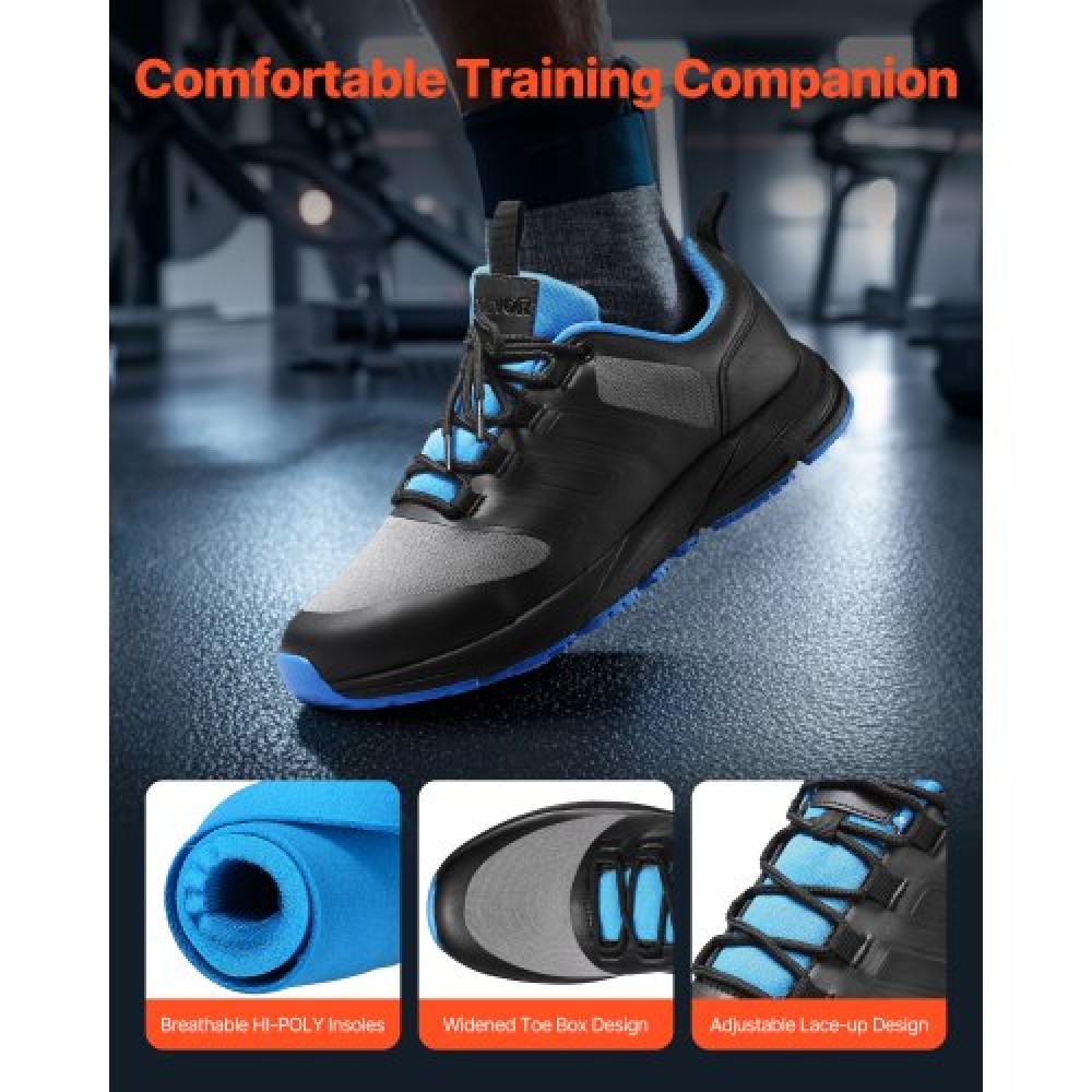VEVOR Cross Training Shoes W Width Sneakers UK Size 10 Wide Toe Box Shoes Black