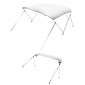 VEVOR 3 Bow Boat Bimini Tops, 600D Πολυεστερικός θόλος με σκελετό από κράμα αλουμινίου, Αδιάβροχο & Sun Shade σκίαστρο σκάφος με τσάντα αποθήκευσης, 2 κοντάρια στήριξης, 4 ιμάντες, 72"Lx(85"-90")Wx46"H, ανοιχτό γκρι