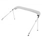 VEVOR 3 Bow Boat Bimini Tops, 600D Πολυεστερικός θόλος με σκελετό από κράμα αλουμινίου, Αδιάβροχο & Sun Shade σκίαστρο σκάφος με τσάντα αποθήκευσης, 2 κοντάρια στήριξης, 4 ιμάντες, 72"Lx(85"-90")Wx46"H, ανοιχτό γκρι