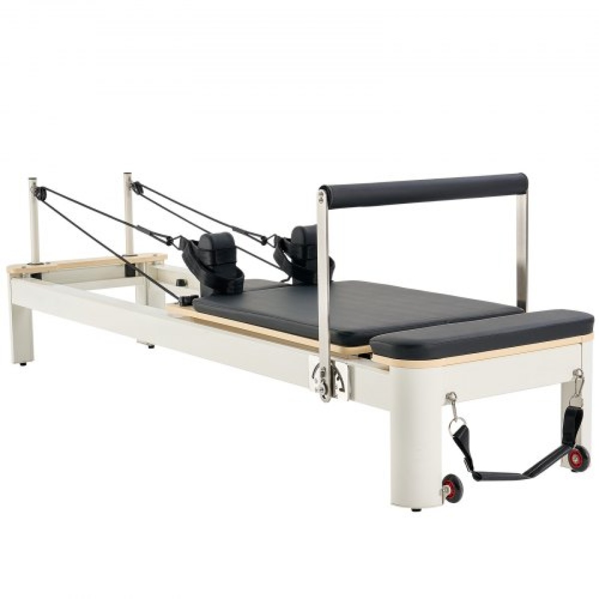 Μηχάνημα VEVOR Pilates Reformer, κρεβάτι Pilates με καθιστικό, για προχωρημένους χρήστες και αρχάριους στο γυμναστήριο στο σπίτι, εξοπλισμός Reformer με διπλή αντίσταση - ελατήριο & κορδόνι, έως 400 LBS