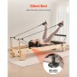 Μηχάνημα VEVOR Pilates Reformer, Ξύλινος εξοπλισμός προπόνησης Pilates για χρήση στο γυμναστήριο στο σπίτι, κρεβάτι Pilates με διπλή αντίσταση - ελατήριο & κορδόνι, σετ Reformer με καθιστικό, έως 400 LBS
