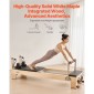 Μηχάνημα VEVOR Pilates Reformer, Ξύλινος εξοπλισμός προπόνησης Pilates για χρήση στο γυμναστήριο στο σπίτι, κρεβάτι Pilates με διπλή αντίσταση - ελατήριο & κορδόνι, σετ Reformer με καθιστικό, έως 400 LBS