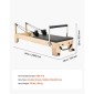 Μηχάνημα VEVOR Pilates Reformer, Ξύλινος εξοπλισμός προπόνησης Pilates για χρήση στο γυμναστήριο στο σπίτι, κρεβάτι Pilates με διπλή αντίσταση - ελατήριο & κορδόνι, σετ Reformer με καθιστικό, έως 400 LBS