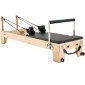 Μηχάνημα VEVOR Pilates Reformer, Ξύλινος εξοπλισμός προπόνησης Pilates για χρήση στο γυμναστήριο στο σπίτι, κρεβάτι Pilates με διπλή αντίσταση - ελατήριο & κορδόνι, σετ Reformer με καθιστικό, έως 400 LBS