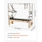 VEVOR Pilates Reformer, Ξύλινο μηχάνημα Pilates για Γυμναστήριο στο σπίτι, Εξοπλισμός προπόνησης δύναμης με διπλή αντίσταση, Reformer Box, Jump Board, για προχωρημένους χρήστες και αρχάριους, έως 400 LBS