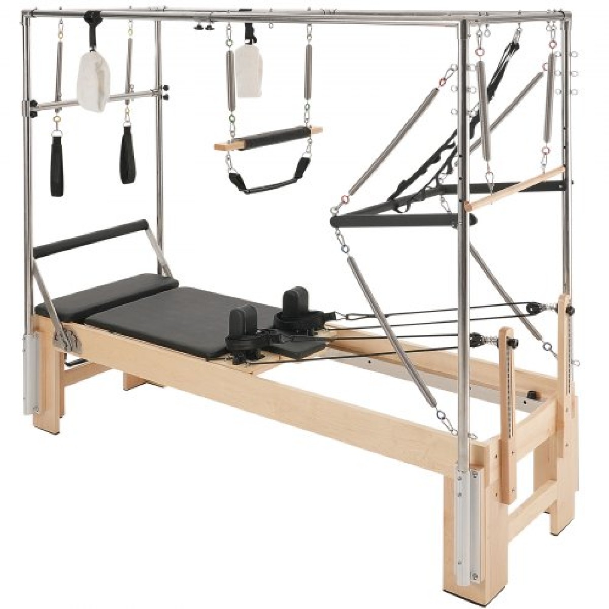 VEVOR Pilates Reformer, Ξύλινο μηχάνημα Pilates για Γυμναστήριο στο σπίτι, Εξοπλισμός προπόνησης δύναμης με διπλή αντίσταση, Reformer Box, Jump Board, για προχωρημένους χρήστες και αρχάριους, έως 400 LBS