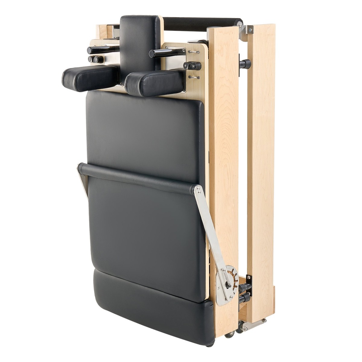 VEVOR Πτυσσόμενο Pilates Reformer, Ξύλινο μηχάνημα προπόνησης Pilates για χρήση στο γυμναστήριο στο σπίτι, κρεβάτι Pilates με διπλή αντίσταση-ελατήριο & κορδόνι, σετ Reformer με καθιστικό, έως 400 LBS