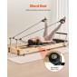 VEVOR Πτυσσόμενο Pilates Reformer, Ξύλινο μηχάνημα προπόνησης Pilates για χρήση στο γυμναστήριο στο σπίτι, κρεβάτι Pilates με διπλή αντίσταση-ελατήριο & κορδόνι, σετ Reformer με καθιστικό, έως 400 LBS
