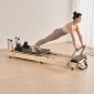 VEVOR Πτυσσόμενο Pilates Reformer, Ξύλινο μηχάνημα προπόνησης Pilates για χρήση στο γυμναστήριο στο σπίτι, κρεβάτι Pilates με διπλή αντίσταση-ελατήριο & κορδόνι, σετ Reformer με καθιστικό, έως 400 LBS