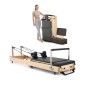 VEVOR Πτυσσόμενο Pilates Reformer, Ξύλινο μηχάνημα προπόνησης Pilates για χρήση στο γυμναστήριο στο σπίτι, κρεβάτι Pilates με διπλή αντίσταση-ελατήριο & κορδόνι, σετ Reformer με καθιστικό, έως 400 LBS