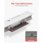 VEVOR Floating TV Stand, 47 in Wall Mount Entertainment Center με τρύπα καλωδίου, μοντέρνο πλωτό ράφι τηλεόρασης με ντουλάπι αποθήκευσης, μοριοσανίδα κονσόλα για συσκευή αναπαραγωγής DVD, καλωδιακό κουτί, κονσόλα παιχνιδιών, λευκό