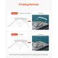VEVOR 3 Bow Boat Bimini Tops, 600D Πολυεστερικός θόλος με σκελετό από κράμα αλουμινίου, Αδιάβροχο & Sun Shade σκίαστρο σκάφος με τσάντα αποθήκευσης, 2 κοντάρια στήριξης, 4 ιμάντες, 6'Lx(54"-60")Wx46"H, ανοιχτό γκρι