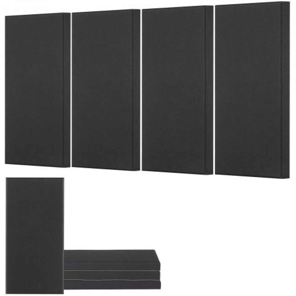 VEVOR 4 PCS Acoustic Wall Panels 2 in Thick 23.6 x 11.8 in Self-adhesive Black