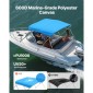 VEVOR 3 Bow Boat Bimini Top, 600D Πολυεστερικός θόλος με σκελετό από κράμα αλουμινίου, Αδιάβροχο & Sun Shade Τέντα σκάφους με τσάντα αποθήκευσης, 2 κοντάρια στήριξης, 4 ιμάντες, 72"Lx(73"-78")Wx46"H, Pacific Blue