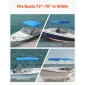 VEVOR 3 Bow Boat Bimini Top, 600D Πολυεστερικός θόλος με σκελετό από κράμα αλουμινίου, Αδιάβροχο & Sun Shade Τέντα σκάφους με τσάντα αποθήκευσης, 2 κοντάρια στήριξης, 4 ιμάντες, 72"Lx(73"-78")Wx46"H, Pacific Blue