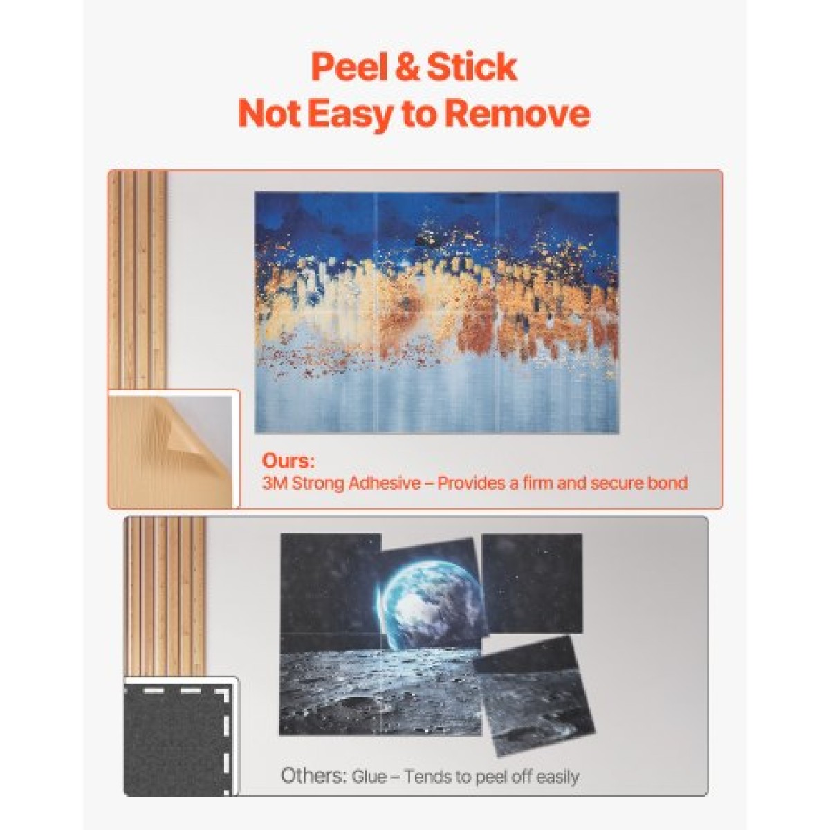 VEVOR 6 Pack Art Acoustic Panels, 70,87 x 47,24 x 0,4 ιντσών ηχομονωτικά πλακάκια τοίχου, Αυτοκόλλητες διακοσμητικές ηχοαπορροφητικές σανίδες για σπίτι, γραφείο, στούντιο, αίθουσα παιχνιδιών, θέατρο, παστέλ