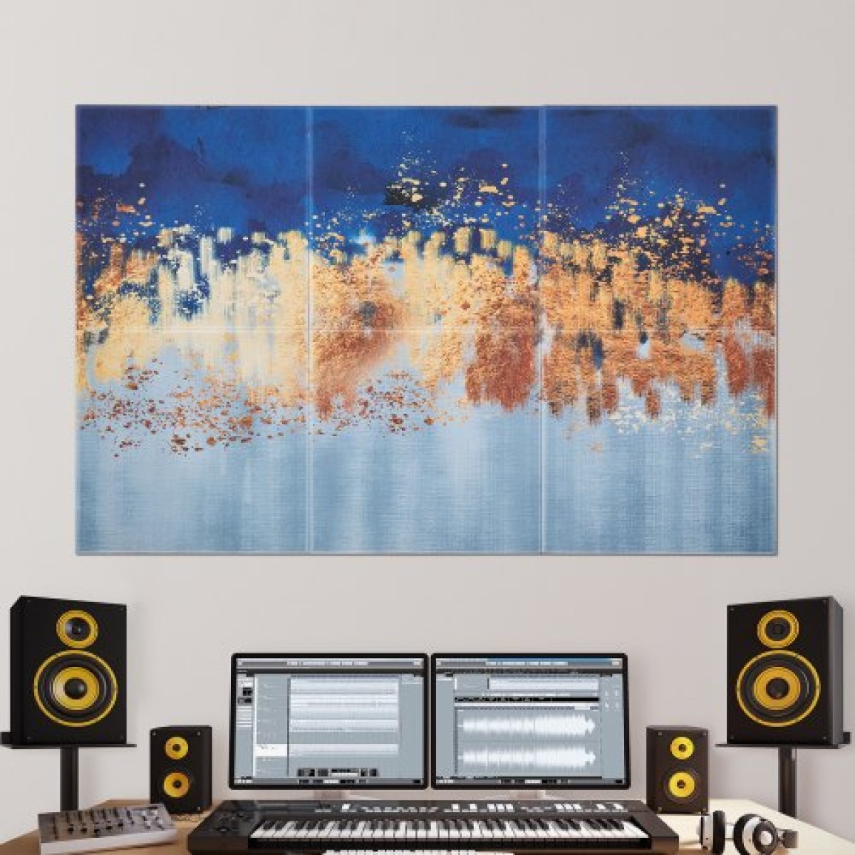 VEVOR 6 Pack Art Acoustic Panels, 70,87 x 47,24 x 0,4 ιντσών ηχομονωτικά πλακάκια τοίχου, Αυτοκόλλητες διακοσμητικές ηχοαπορροφητικές σανίδες για σπίτι, γραφείο, στούντιο, αίθουσα παιχνιδιών, θέατρο, παστέλ