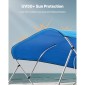 VEVOR 4 Bow Boat Bimini Tops, 600D Polyester Canopy, Αδιάβροχο & αντηλιακό κουβούκλιο σκάφους με τσάντα αποθήκευσης, ανταλλακτικό Bimini Top, 96"Lx(91"-96")W, Pacific Blue (Δεν περιλαμβάνεται το πλαίσιο στήριξης)