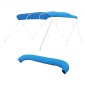 VEVOR 4 Bow Boat Bimini Tops, 600D Polyester Canopy, Αδιάβροχο & αντηλιακό κουβούκλιο σκάφους με τσάντα αποθήκευσης, ανταλλακτικό Bimini Top, 96"Lx(91"-96")W, Pacific Blue (Δεν περιλαμβάνεται το πλαίσιο στήριξης)
